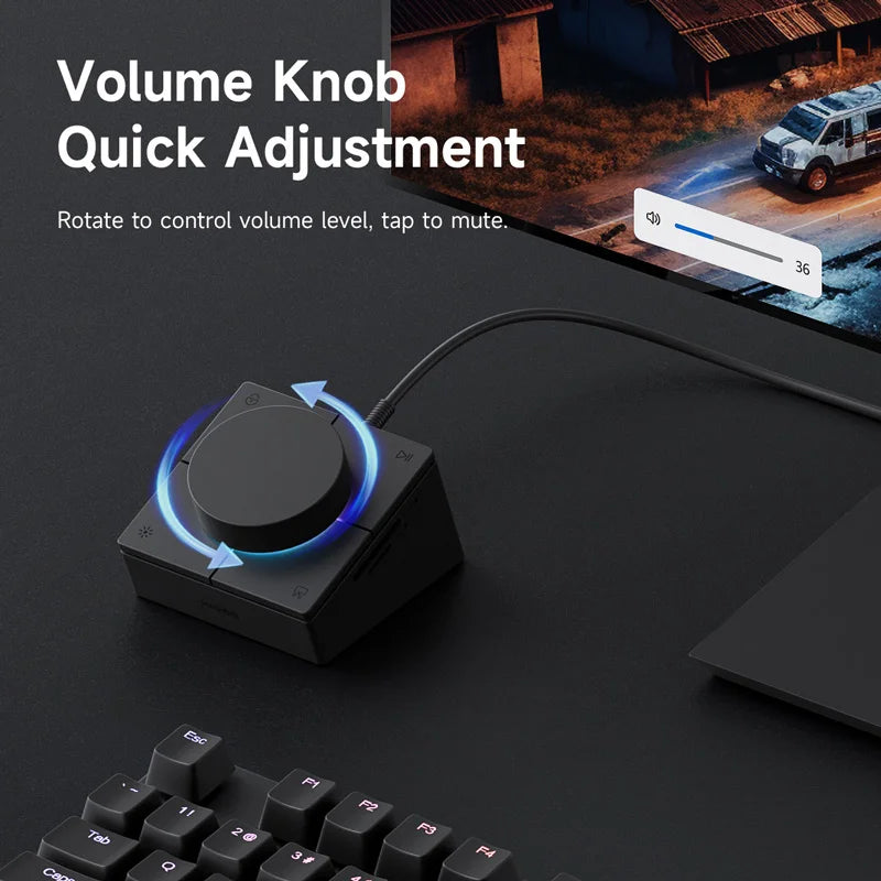 Hagibis Knob - USB C Hub with Shortcut Buttons and Volume Adjustment 2.5G